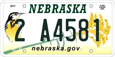 NE license plate 2A4581