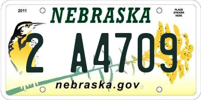 NE license plate 2A4709