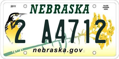 NE license plate 2A4712