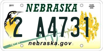 NE license plate 2A4731