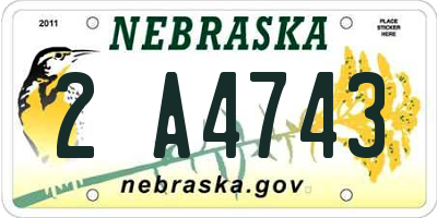 NE license plate 2A4743