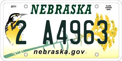 NE license plate 2A4963