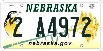 NE license plate 2A4972