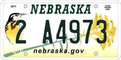 NE license plate 2A4973