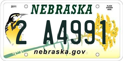 NE license plate 2A4991