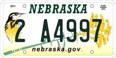 NE license plate 2A4997