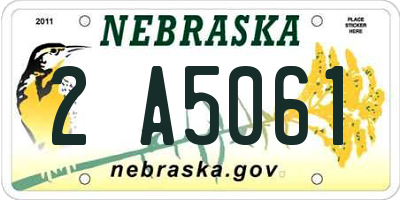 NE license plate 2A5061
