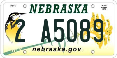 NE license plate 2A5089