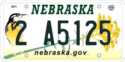 NE license plate 2A5125
