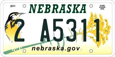 NE license plate 2A5311
