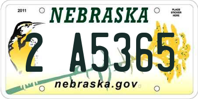 NE license plate 2A5365