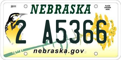 NE license plate 2A5366