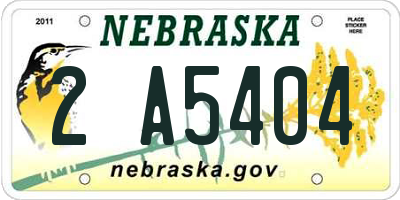 NE license plate 2A5404