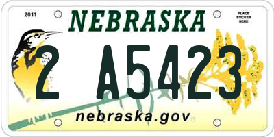 NE license plate 2A5423