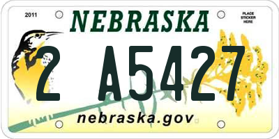 NE license plate 2A5427