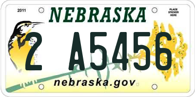 NE license plate 2A5456