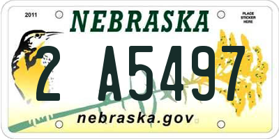 NE license plate 2A5497