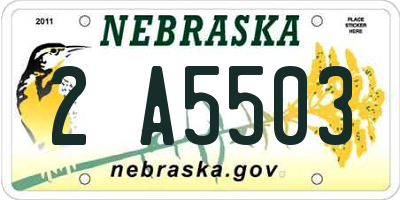 NE license plate 2A5503