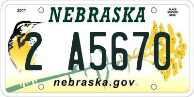 NE license plate 2A5670