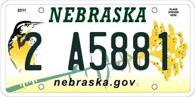NE license plate 2A5881
