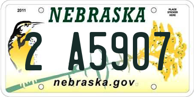 NE license plate 2A5907