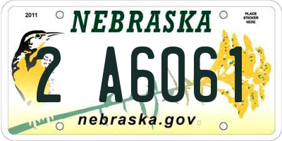 NE license plate 2A6061