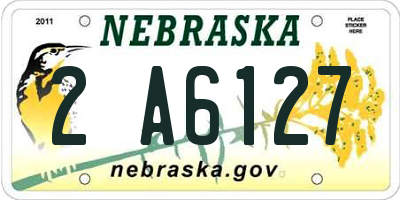 NE license plate 2A6127