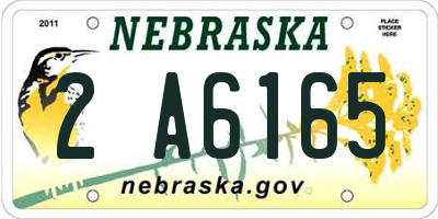 NE license plate 2A6165