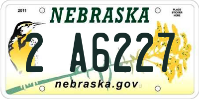 NE license plate 2A6227