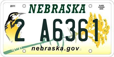 NE license plate 2A6361