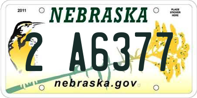 NE license plate 2A6377