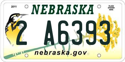 NE license plate 2A6393