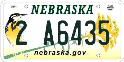 NE license plate 2A6435