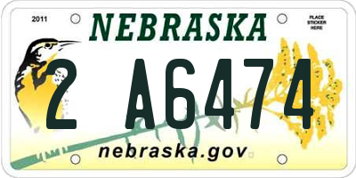 NE license plate 2A6474