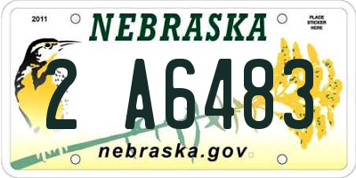 NE license plate 2A6483