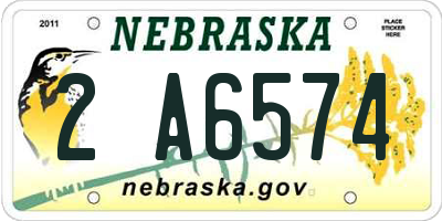 NE license plate 2A6574