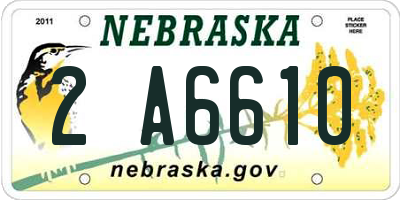 NE license plate 2A6610