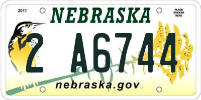 NE license plate 2A6744