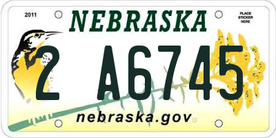 NE license plate 2A6745