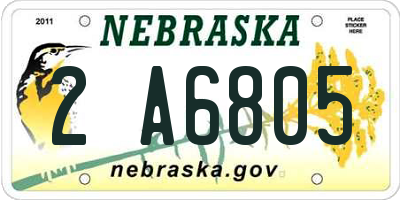 NE license plate 2A6805