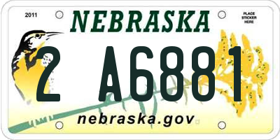NE license plate 2A6881
