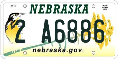 NE license plate 2A6886
