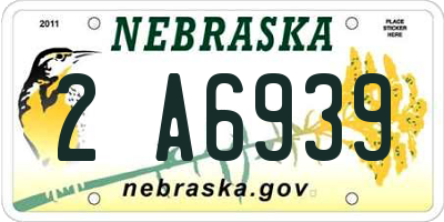 NE license plate 2A6939