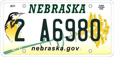 NE license plate 2A6980
