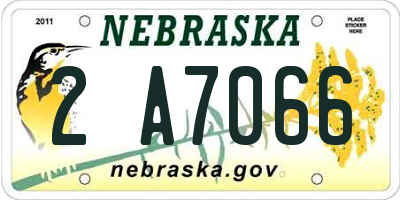NE license plate 2A7066