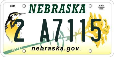 NE license plate 2A7115