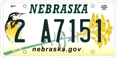 NE license plate 2A7151