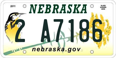 NE license plate 2A7186