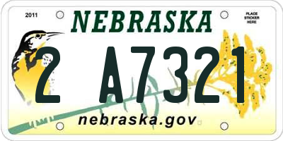 NE license plate 2A7321