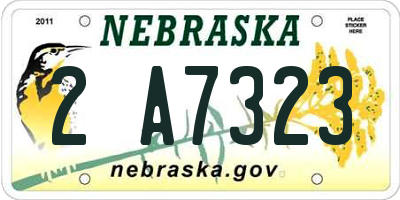 NE license plate 2A7323